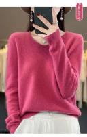 2024 100% Merino pura lana con cuello en V Otoño e Invierno suéter nuevo suéter de cachemira de las mujeres Casual de punto Top DMR201 - details 14
