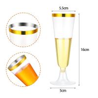 Copas desechables de plástico para Bar, Copas de champán brillantes, flautas de champán transparentes, Copas de tostado para fiesta de bodas, 25 piezas, 150ml - details 2