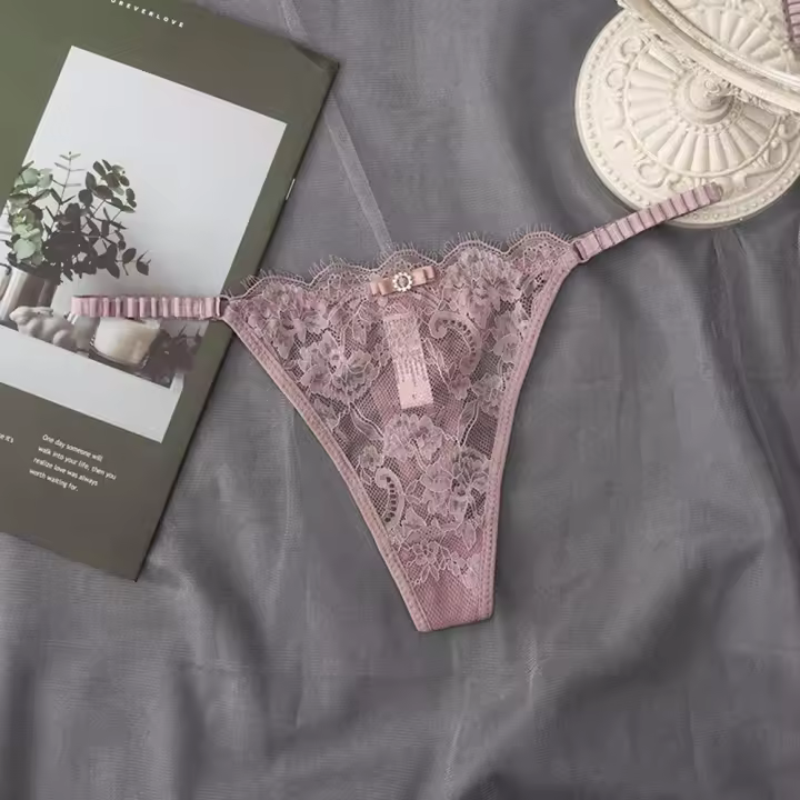 Ropa interior sin costuras, ropa interior Sexy para niñas, bragas huecas de cintura baja, Tanga de flores, bragas femeninas, Tanga de encaje - 1
