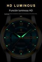 POEDAGAR Impermeable nuevo reloj de hombre doble calendario reloj de cuarzo luminoso - details 7
