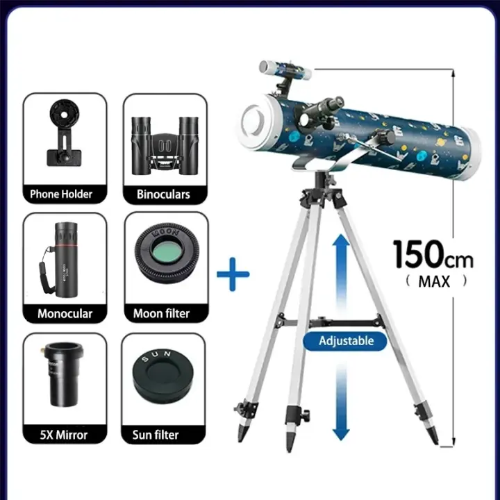 Telescopio astronómico profesional, 114MM de apertura, para visión nocturna en el espacio, potente y de gran aumento. - 1