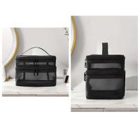 Bolsa organizadora de maquillaje grande para mujer, almacenamiento de cosméticos de viaje de malla transparente a la moda, artículos de tocador de 1/2/3 capas - details 8