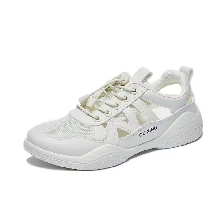 Zapatos blancos transpirables para estudiantes coreanos, femeninos, verano 2025, nuevos zapatos de malla con paneles, estilo callejero, deportivos. - 1