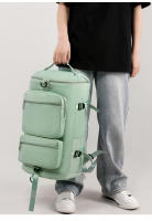 Mochila de gran capacidad para viajes con diseño de hoja y camuflaje para mujer bolsa de gimnasio para entrenamiento de yoga y fitness almacenamiento de zapatos bolsa de fin de semana - details 1