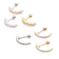 2 uds 2022 más nuevo de simple oído brazalete 18g de acero de diseño tornillo para barra de pesas a oído brazalete cz daith helicoidal trago joyería piercing - details 1