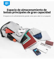 Mochila informal con tapa para hombre, bolsa impermeable con contraste de color ligero, para ordenador de 15,6 pulgadas, para estudiantes - details 1