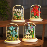 Bloques de construcción LED, ramo de flores eternas, Mini bloque de flores, ladrillo, regalos de cumpleaños para niñas, novia - details 0