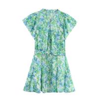 Mini vestido de impresión popular de ropa de mujer vestido europeo y americano - details 1