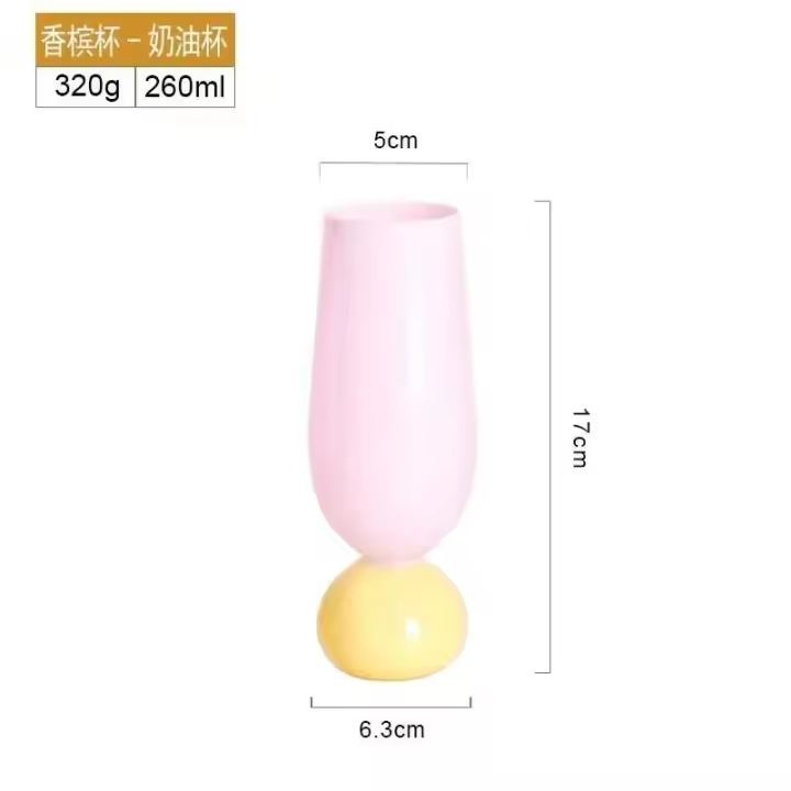 Taza colorida de tulipán con pies de agua, taza de borosilicato alto, corazón de niña, vino, leche, vaso - 1