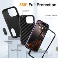 Funda resistente antigolpes militar híbrida 3 en 1 para iPhone 16 Pro Max 11 12 13 14 15 Pro Max 15 Plus 16E cubierta dura para teléfono con soporte para PC - details 5