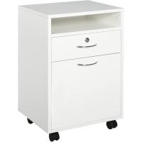 Mueble de Oficina Móvil con Cajón y Gabinete Soporte de Impresora con Ruedas Tamaño 40x35x60 cm - details 18