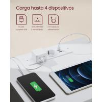 Mesita de Noche Moderna Blanca Nube LET631W14 Estación de Carga, Mesa Auxiliar con 3 Cajones, 2 Tomas AC, 2 Puertos USB - details 9