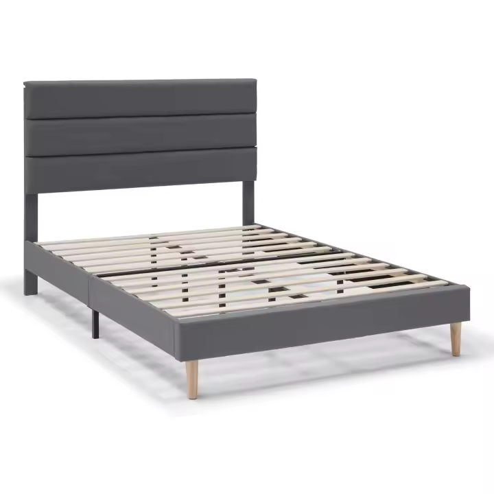 Estructura de cama tapizada Aroma de 30 cm, base para colchón, somier de láminas de madera, montaje sencillo - 1
