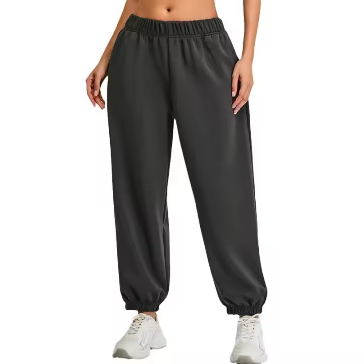 Otoño Invierno nuevos pantalones deportivos de cintura alta Modal suave Jogger correr entrenamiento suelto Casual Fitness pantalones largos - 1