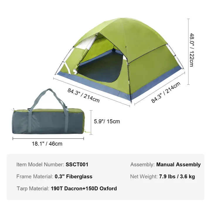 Tienda de campaña SucceBuy, tienda de campaña impermeable y ligera. Fácil de configurar con puerta y ventana. Ideal para senderismo, caza - 1