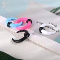 ZS-Piercing acrílico con forma de cuerno para la nariz, 1 unidad, 1,6-10MM, gran calibre, para el tabique, negro, blanco, rosa, joyería - details 5