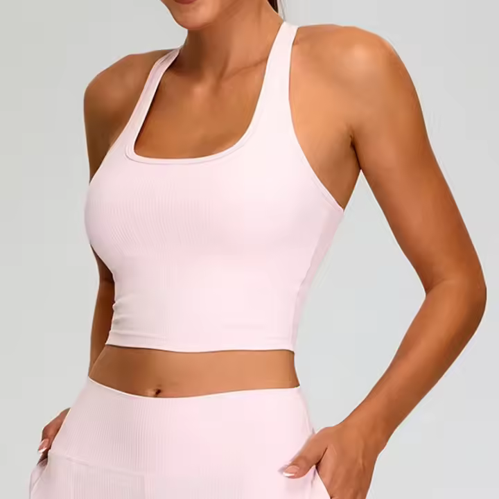 Camiseta interior de Yoga i-word para mujer, Top deportivo de secado rápido a prueba de golpes, sujetador informal con belleza fruncido en la espalda, ropa interior de Fitness para gimnasio, novedad - 1