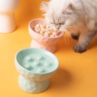 Cuenco de alimentación lenta de cerámica para gatos, cuenco antideslizante antivertido para mascotas, cuenco de pie alto, cuenco creativo elevado para gatos - details 1