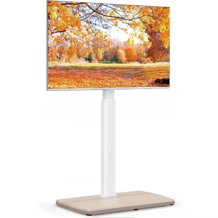 Soporte TV de Madera con Base Ajuste de Altura, Giro, Gestión de Cable para Pantallas de 32 a 70 Pulgadas - 1