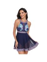 Traje de baño de una pieza nuevo 2025 para mujer, traje de baño de bikini con falda de malla de talla grande para deportes - details 1