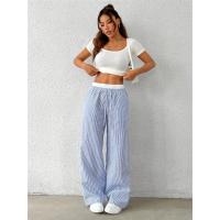Pantalones de pierna ancha tejidos a rayas informales para mujer Otoño Invierno 2024 pantalones informales elegantes de longitud completa ropa Y2K ropa de calle - details 3