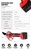 Cortador de Ramas de Pruning Eléctrico Sin Cable SWANSOFT Herramienta de Jardinería Eficiente para Frutales y Bonsáis 25.2V de Potencia - details 1