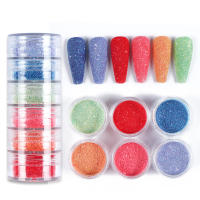 Juego de polvo de flocado de 6 colores, polvo de azúcar brillante, pigmento de cromo para decoración de uñas - details 11