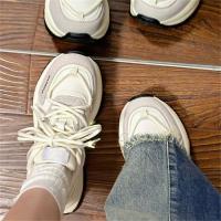 Zapatillas de deporte de colores mezclados para mujer, zapatillas de deporte de fondo grueso, planas, informales, para correr al aire libre - details 4