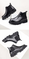 Botas casuales versátiles de cuero Chelsea de cuero de vaca superior Botas de cuero medianas - details 9