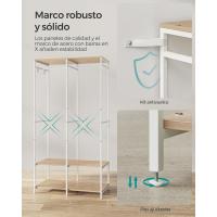 Armario Portátil Plegable Organizador de Ropa con Barras de Colgar Estantes de Almacenamiento con Ganchos Extraíbles Marrón Rústico Tamaño 40 x 94,5 x 180 cm - details 18