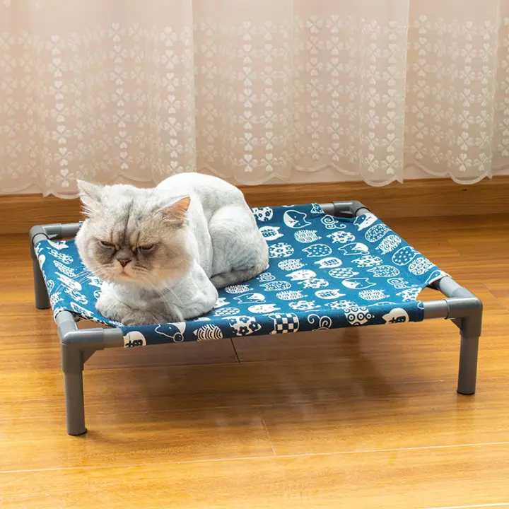Hamaca estilo cama de verano para gatos y perros pequeños, cama lavable y transpirable para gatos, cama refrescante para mascotas de interior - 1