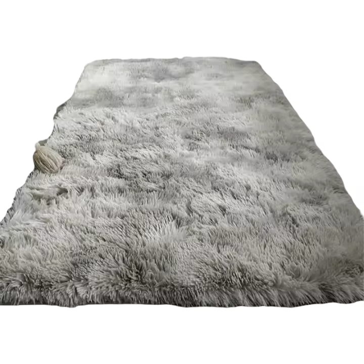 Alfombra grande para dormitorio, lavable, mullida, suave, para decoración del hogar (blanco gris, 160 x 200 cm) - 1