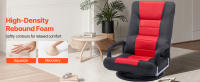 SucceBuy Silla giratoria para juegos con reposabrazos, 360 ° Silla giratoria de piso, respaldo de 6 posiciones ajustables, soporte lumbar - details 1
