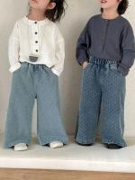 Pantalones Jeans para Niños Primavera Otoño Pantalones Largos con Cuadros para Niños y Niñas - details 8