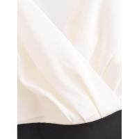 Vestidos de fiesta sin espalda midi con corte en A en contraste blanco y negro, vestido corto con cuello en V y tirantes finos sexys para mujer 2025 - details 5