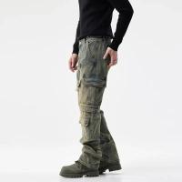 Vaqueros de moto con xes, ropa informal para hombre, moda Hip Hop Denim - details 3