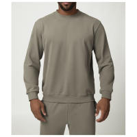 Sudadera deportiva casual de cuello redondo para hombres, color sólido, sudadera para uso en casa y viajes - details 3