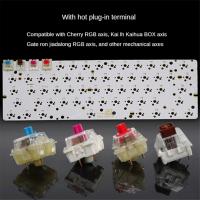 Teclado mecánico GK61, placa base PCB, enchufe caliente GH60RGB, música rítmica, cable inalámbrico blanco - details 2