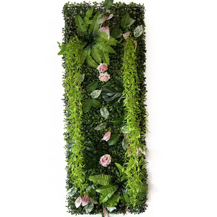 Paneles de hojas de césped Artificial, planta de 40cm x 120cm, decoración frontal del hogar, ventana - 1