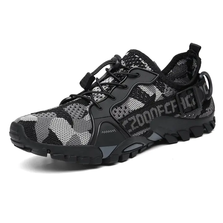 Zapatillas de deporte transpirables de punto para hombre, zapatos de senderismo antideslizantes, zapatos de playa Unisex, zapatillas de entrenamiento, zapatos de Trekking al aire libre, verano - 1