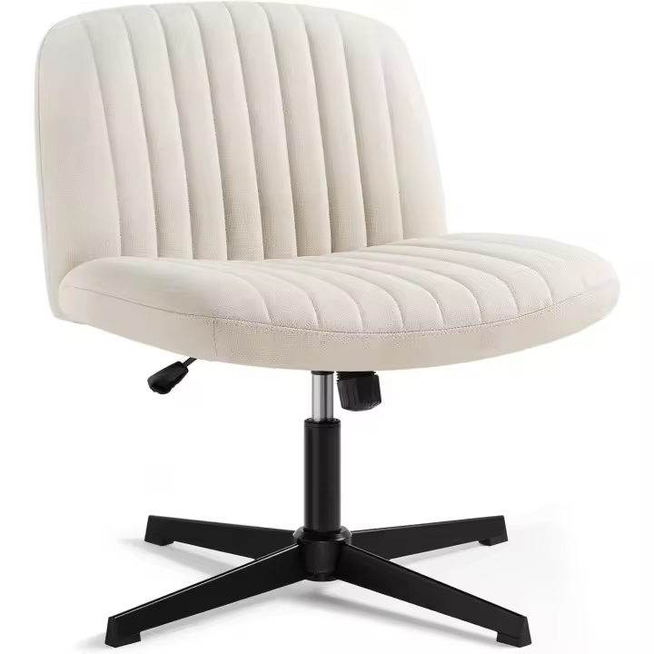 Tocador Giratoria con Ruedas,Silla de Escritorio Ajustable en Altura con Acolchado de Tela,Silla Tapizada con - 1
