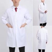 Camisa de uniforme médico unisex, Camisa de manga larga, bata de laboratorio, blanca - details 14