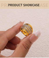 El Nuevo Anillo Geométrico de ZIRCON brilliant está ajustado para Regalos de joyería de lujo de moda para Mujeres. - details 5