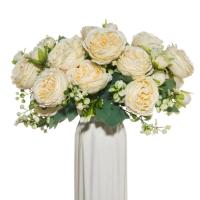 Flores Artificiales de Seda Blanca 2PCS Peonías para Decoración de Vase de Hogar, Ramo Navideño, Boluo de Boda, Accesorios de Fiesta - details 1