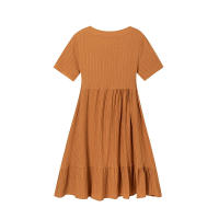 Vestido holgado informal de manga corta para mujer, Color sólido, novedad de 2024 - details 14