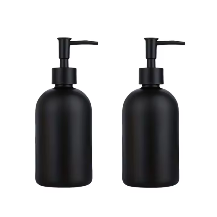 ZP 2 Botellas de Piezas - Dispensador de Jabón de Moda y Elegante - Negro Mate - 1