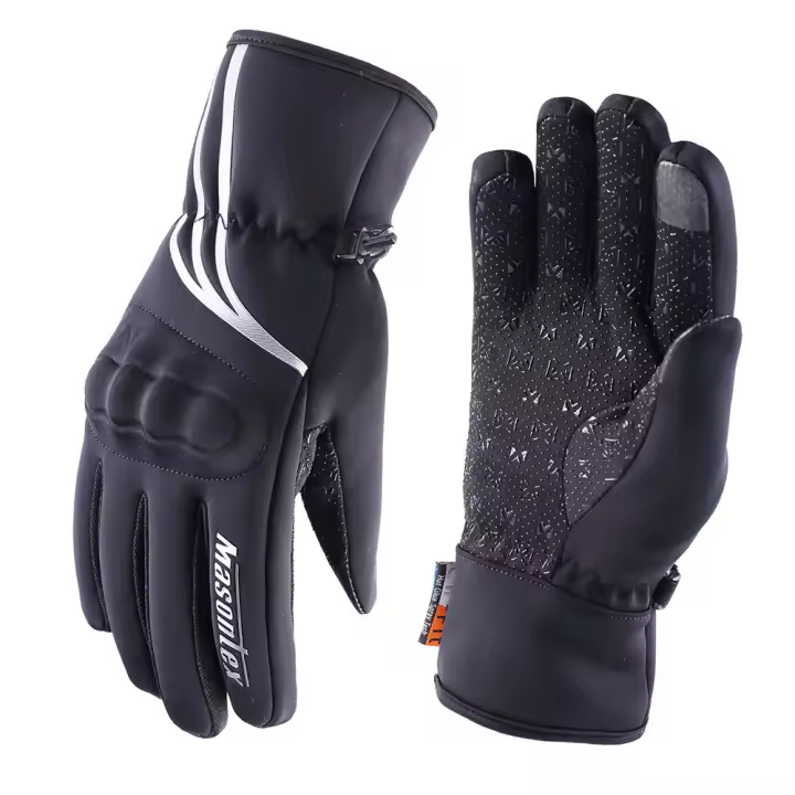 Guantes de Motocicleta de Invierno Calentitos y a Prueba de Viento Pantalla Táctil Antideslizantes - 1