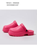 Zapatillas de suela gruesa con punta para mujer, sandalias de verano para exteriores, a la moda, con heces, zapatos de pastel de esponja, 2024 - details 3