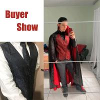 Chaleco de satén de seda sólida para hombre, chaqueta Formal sin mangas, color rojo liso, Tops informales para bodas y negocios, de diseñador, - details 36