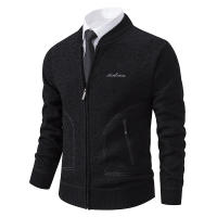 Otoño Invierno sólido cuello de béisbol hombres Cardigan suéter nueva moda Casual abrigos de punto al aire libre sueltos versátiles Slim Tops hombres - details 4
